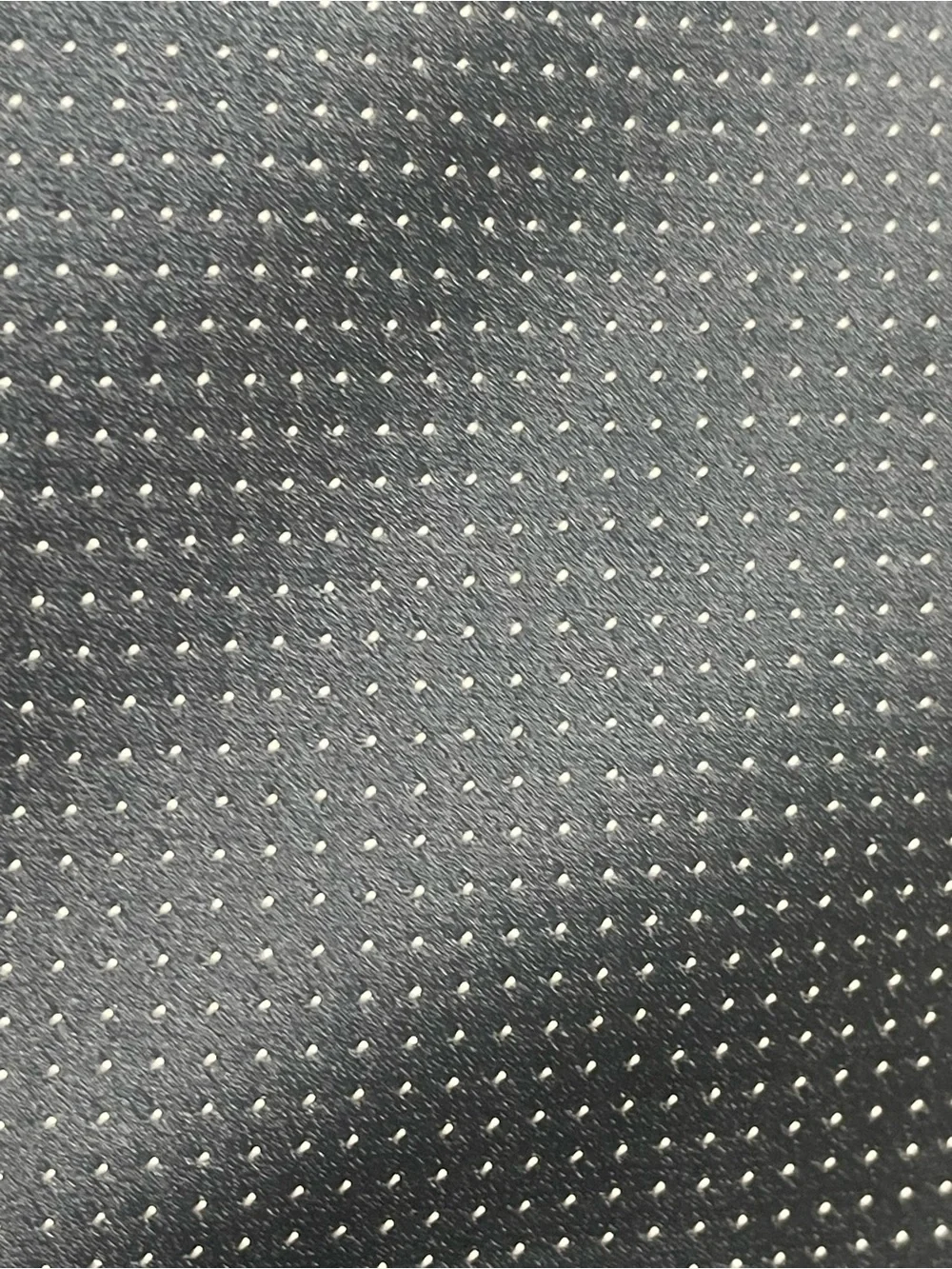 Hugo Boss Classic Polkadot Necktie Chrome Navy Blue 100% Silk Italian Made Tie